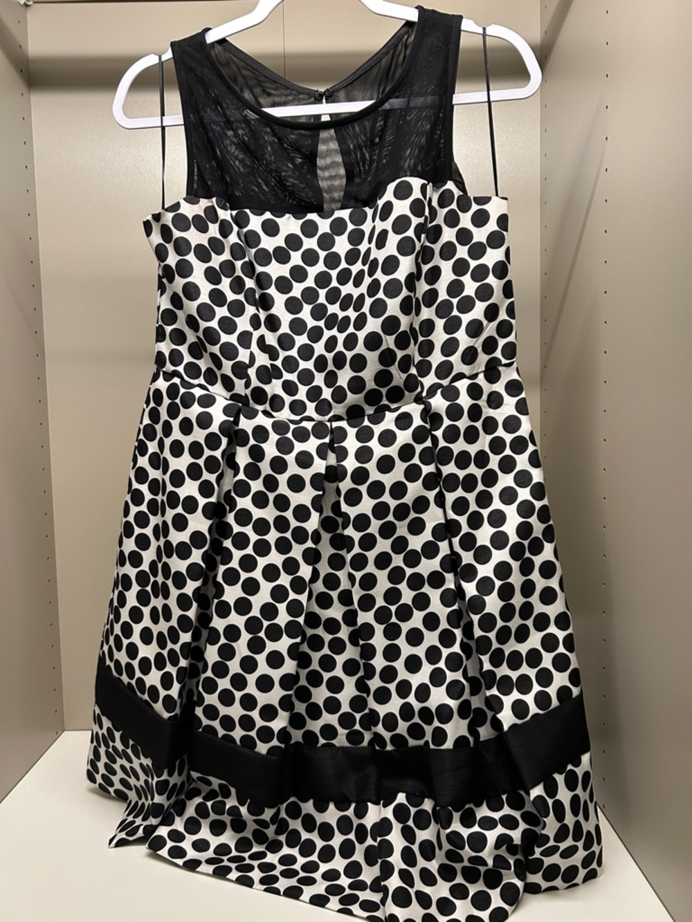 Danny & Nicole sleeveless polka dot fit & flare dress